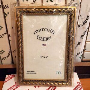 FG Galassi & Marcelli Frames One 4"x6" Antique Gold Rope Styled Frame NIB